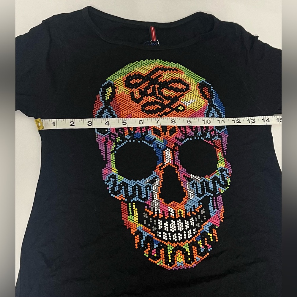 Ay Guey Black MultiColor Skull Top - Picture 8 of 8